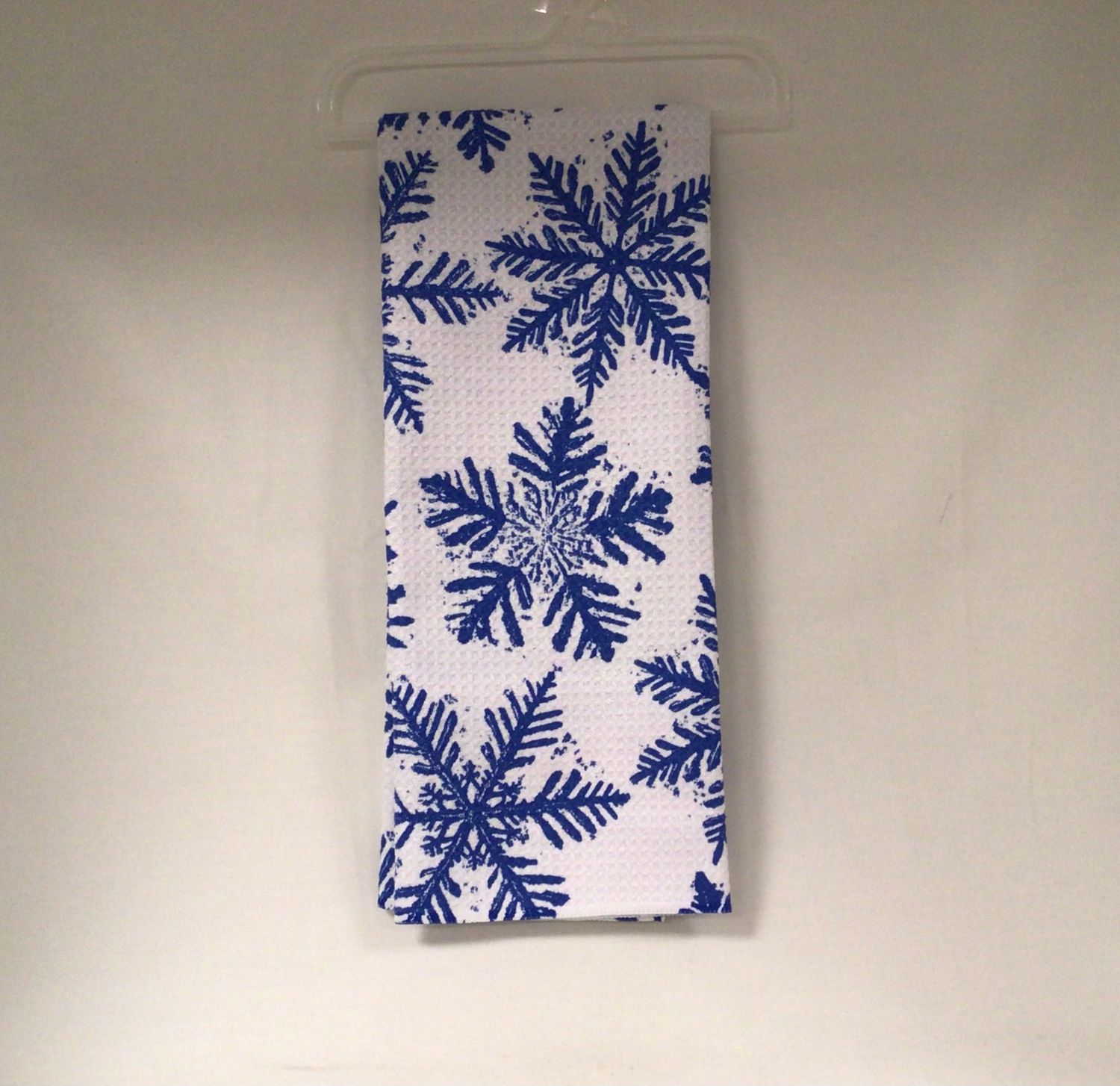 Geometry Snowy Days Blue Tea Towel