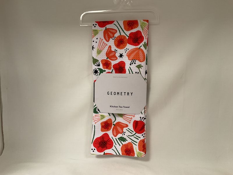 Geometry Poppy Power Tea Towel