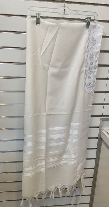 White on White Wool Tallit