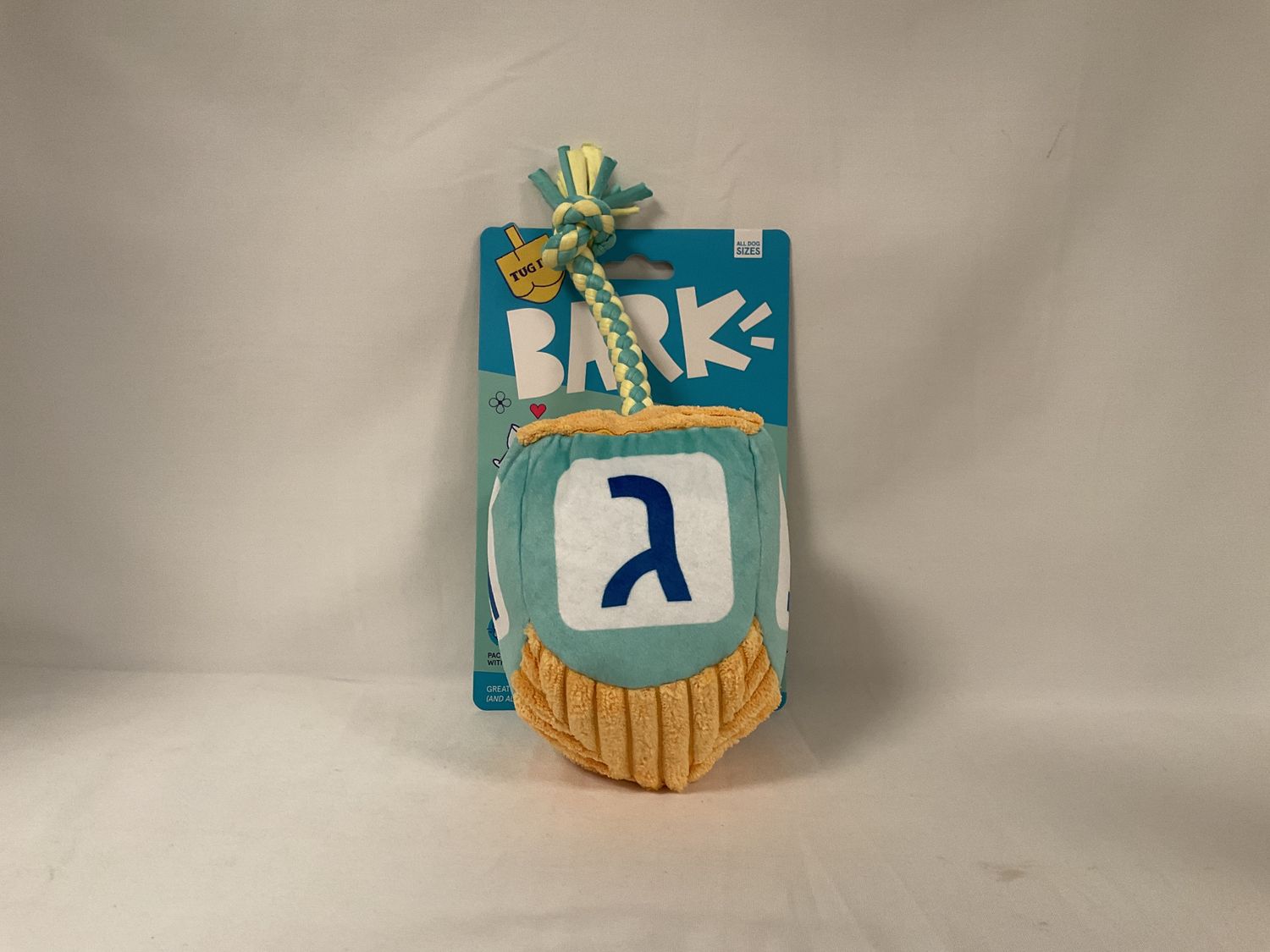 Bark Dreidel Squeaky Tug It Dog Toy