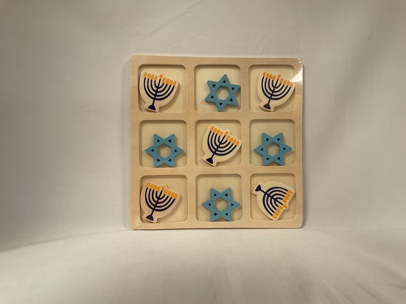 Wooden Hanukkah Tic Tac Toe Board