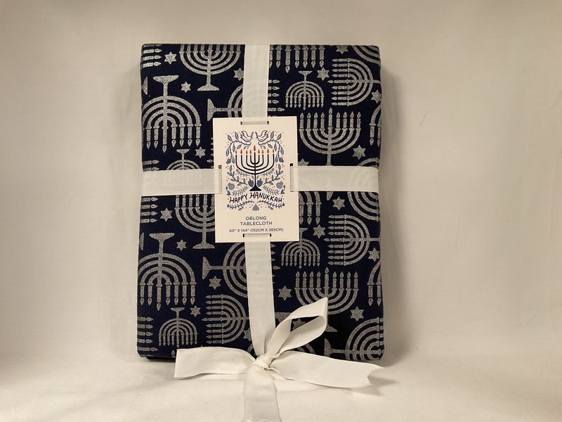  Happy Hanukkah Menorah Oblong Tablecloth