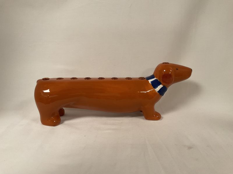 Dachshund Ceramic Menorah