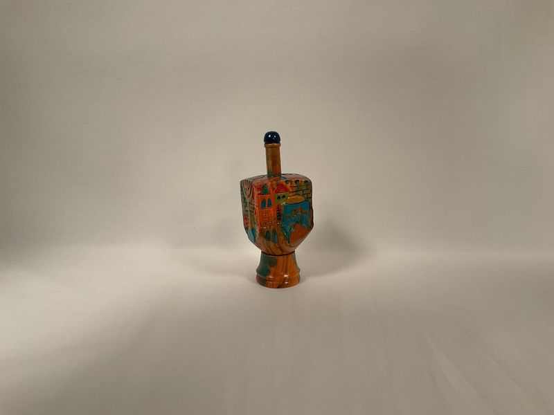 Hand Painted Wood Carved Dreidel Made in Israel Hand Painted Wood Carved Dreidel Made in Israel