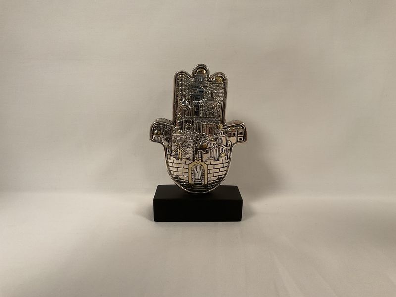 Scenes of Jerusalem 925 Silver Hamsa 