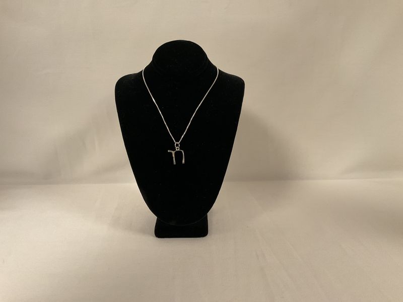 Sterling Silver 3-D Chai Necklace on 16&quot; Box Chain