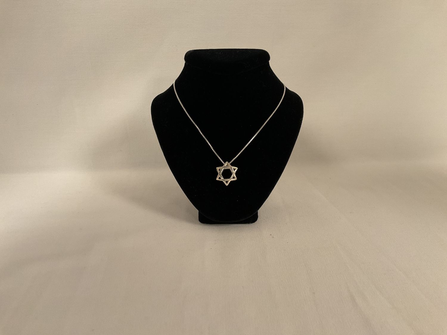 Sterling Silver Double Star of David Slide Necklace on 16&quot; Chain