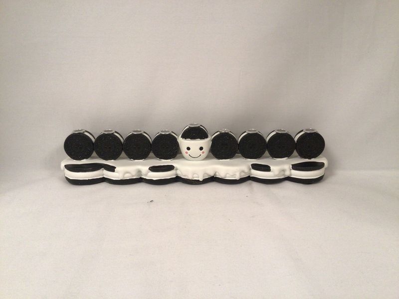 &quot;Cookies&quot; Hand Painted Resin Menorah