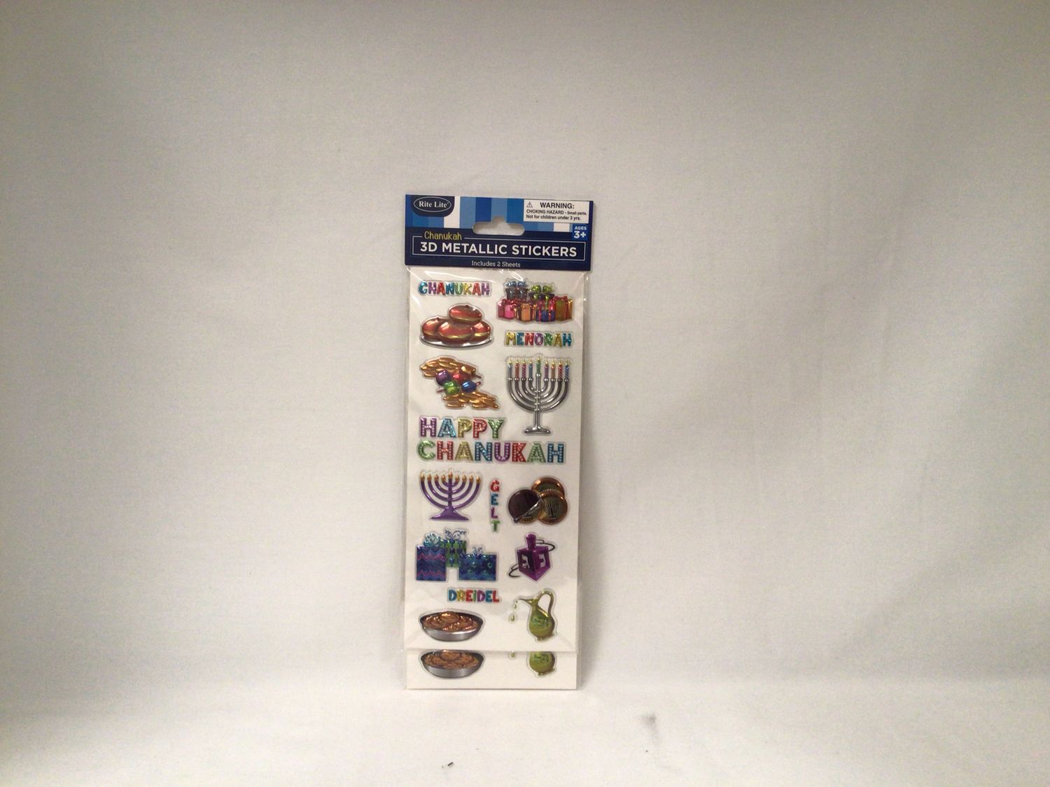3D Metallic Chanukah Stickers