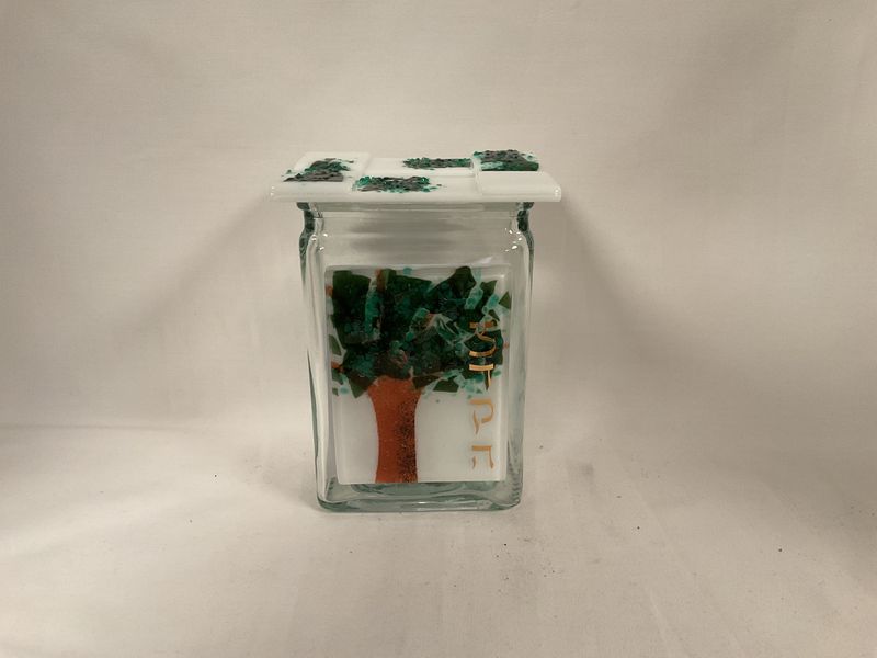 Glass Tree of Life Tzedakah Box