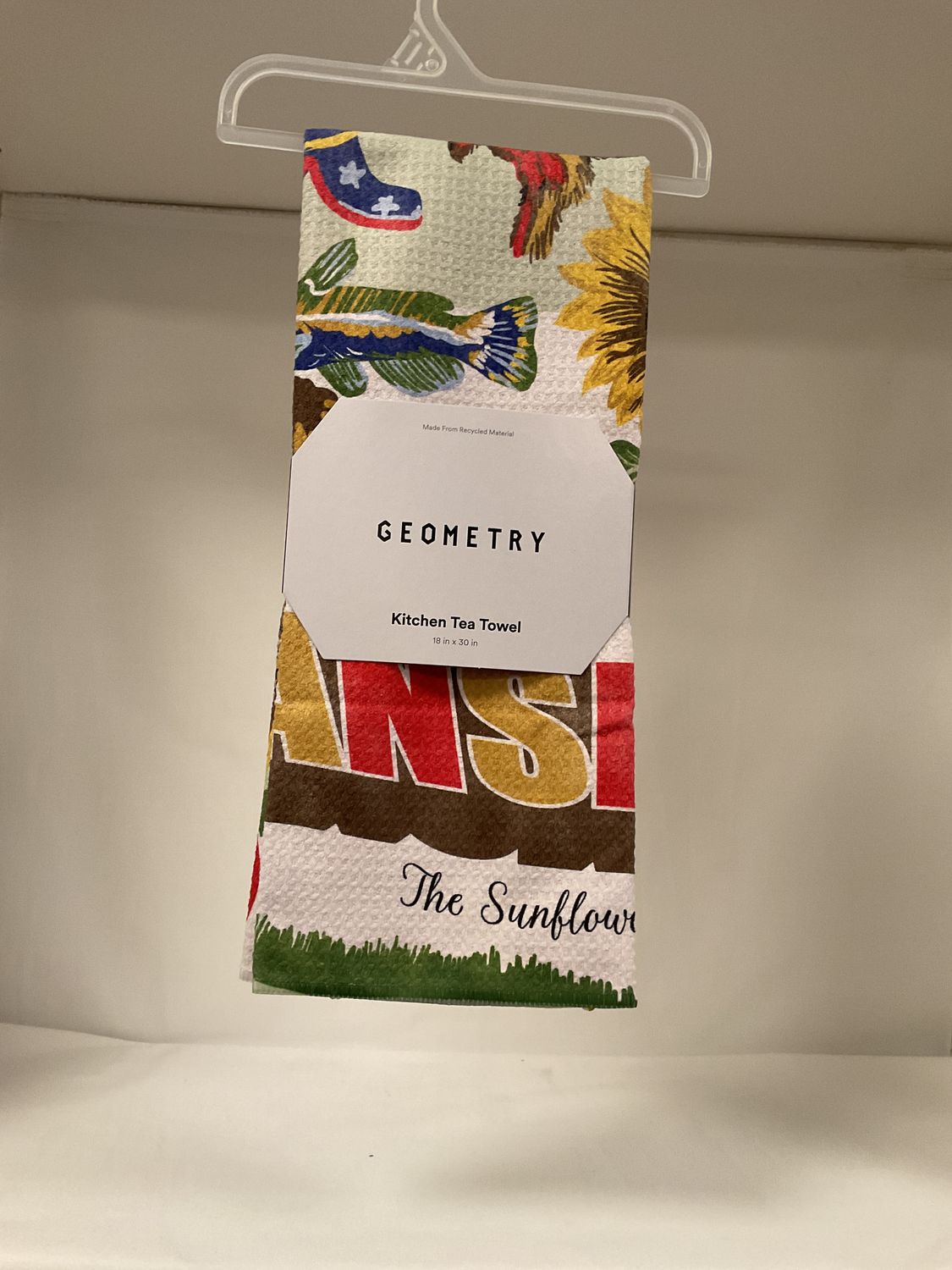 Geometry Greetings From Kansas Tea Towel