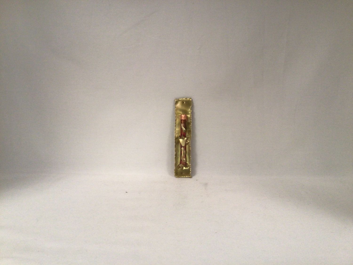 Flat Copper Mezuzah with Brass Back