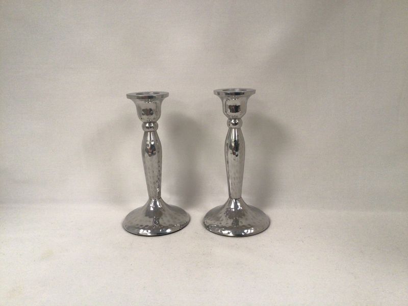 Classic Hammered Aluminum Candlesticks