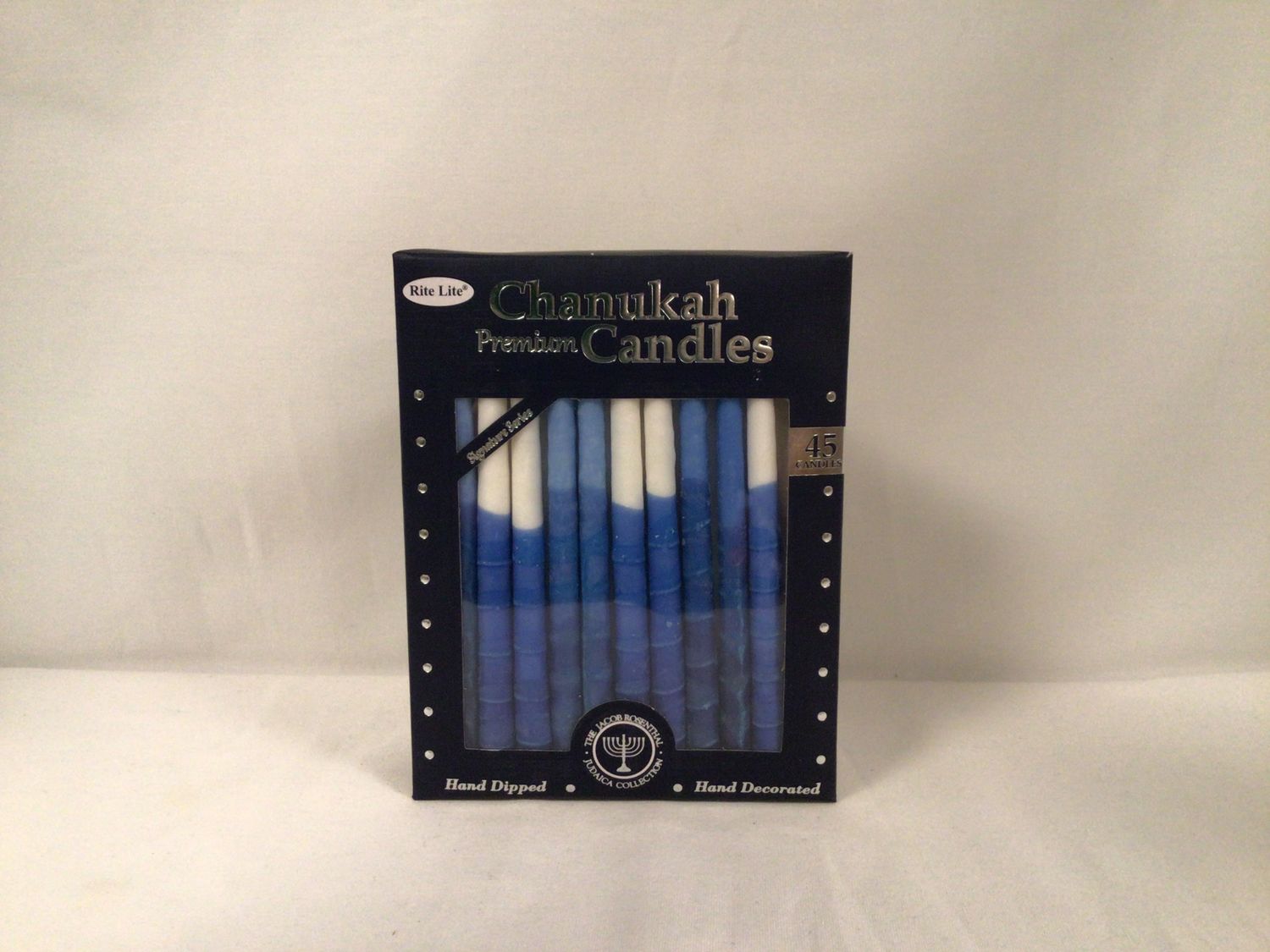 Premium Hand-Crafted Blue &amp; White Chanukah Candles