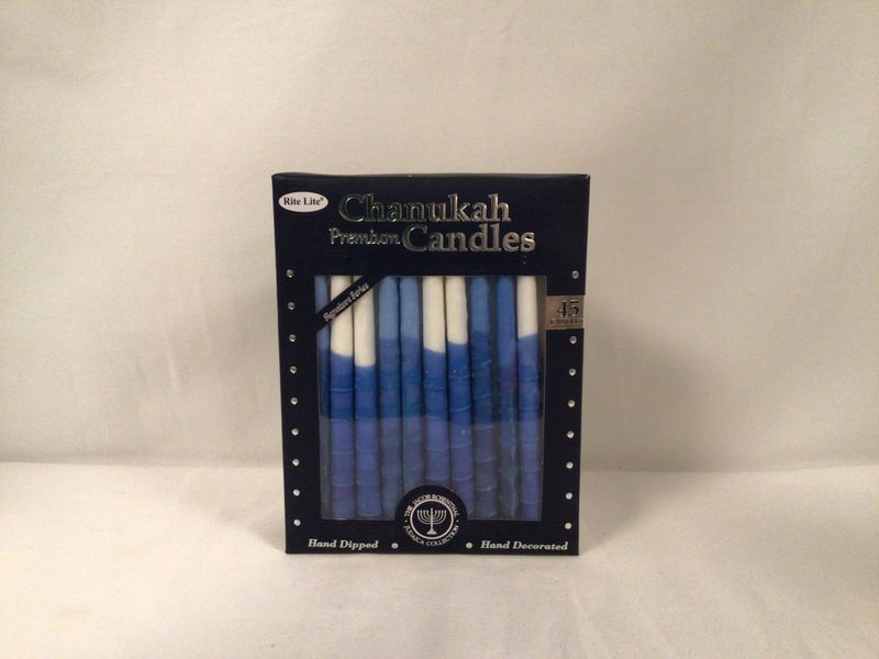 Premium Hand-Crafted Blue & White Chanukah Candles Premium Hand-Crafted Blue & White Chanukah Candles