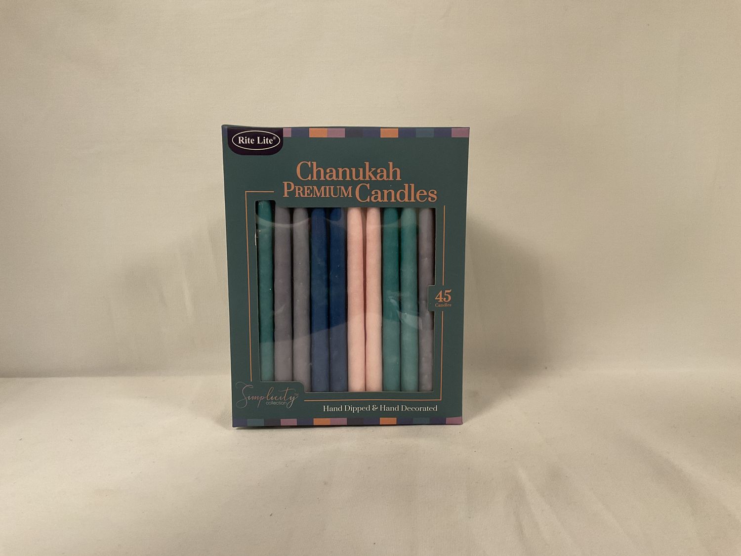 Hand-dipped Soft Colored and Decorated Premium Chanukah Candles 