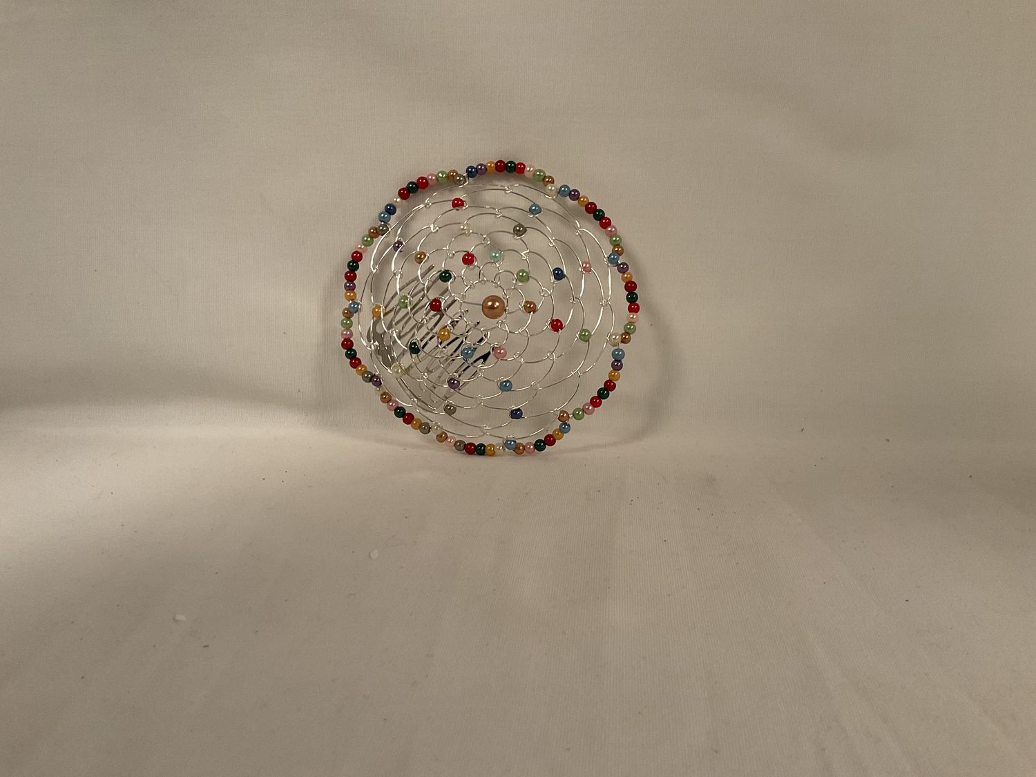  Multicolor Beaded Ladies Kippah with Comb