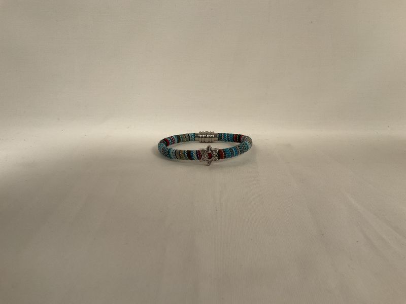 Hollow Star Cotton Bracelet , Cerulean Hollow Star Cotton Bracelet , Cerulean