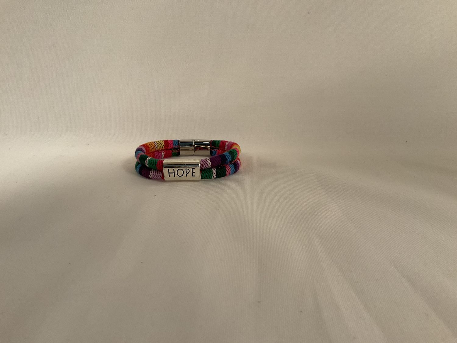 HOPE Affirmation Cotton Cord Bracelet , Rainbow HOPE Affirmation Cotton Cord Bracelet , Rainbow
