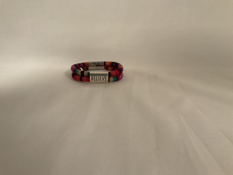 BELIEVE Affirmation Cotton Cord Bracelet - Multicolor BELIEVE Affirmation Cotton Cord Bracelet - Multicolor