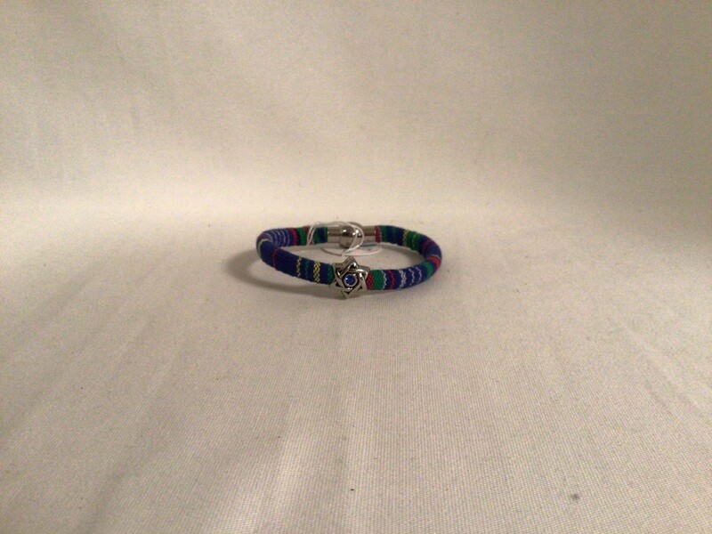 Cotton Bracelet with Swarovski Crystal Star, marine Cotton Bracelet with Swarovski Crystal Star, marine