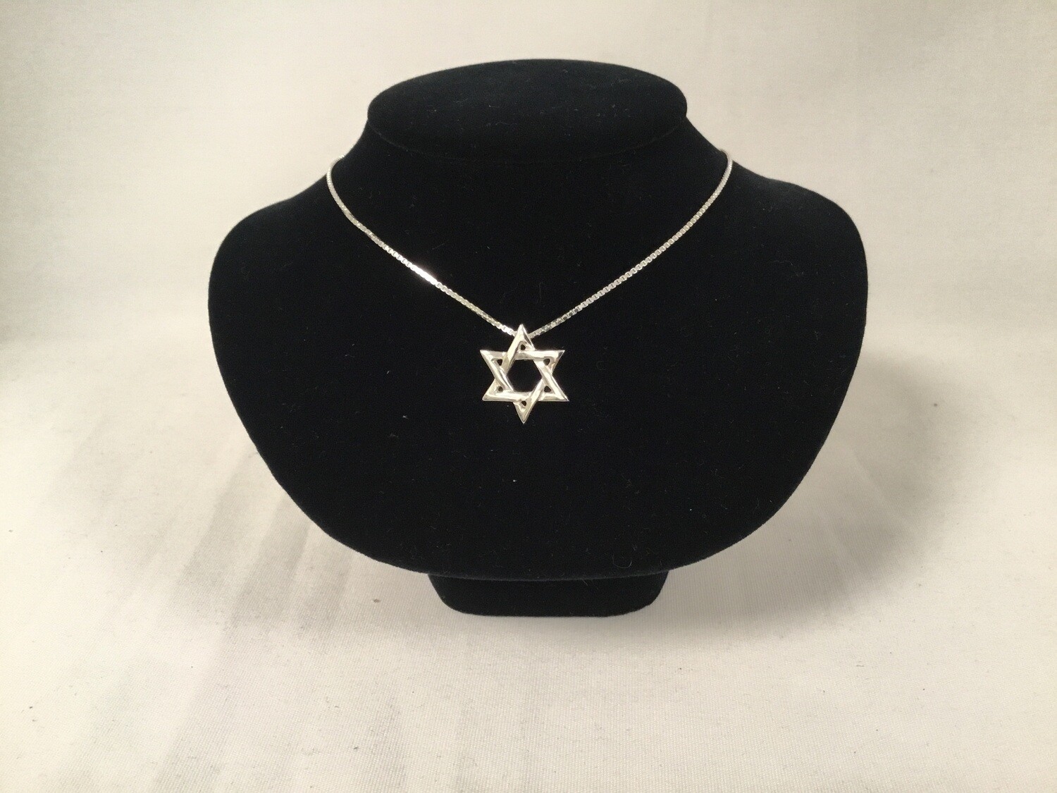 Sterling Silver Star of David Necklace on 24" box chain Sterling Silver Star of David Necklace on 24" box chain