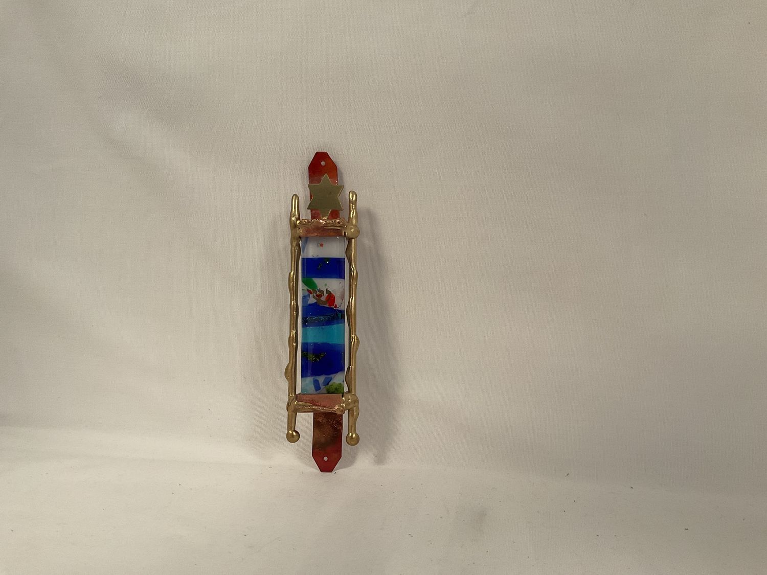 Mezuzah with Straight Brass Rods Multi color