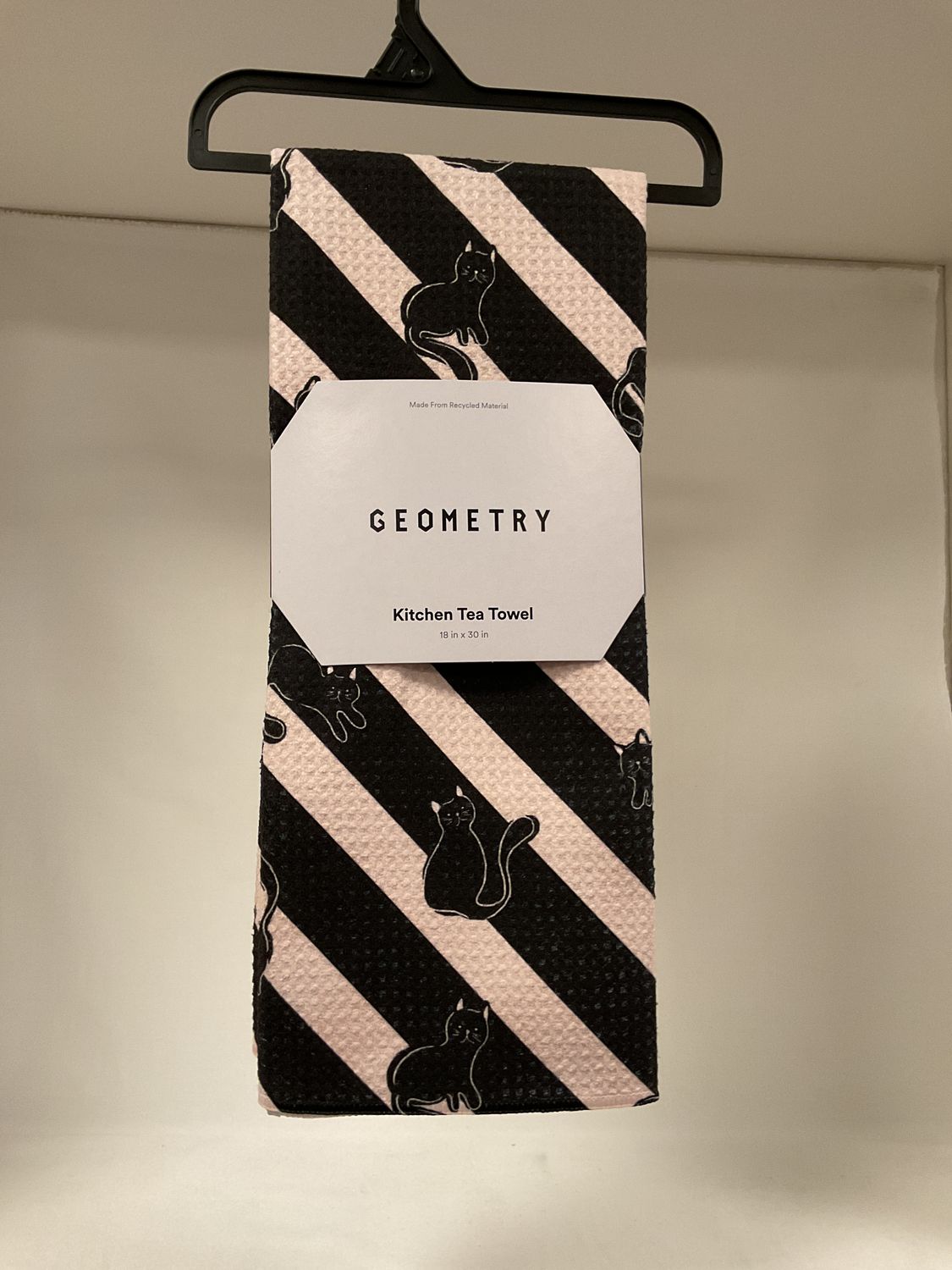 Geometry Striped Black Cats Tea Towel Geometry Striped Black Cats Tea Towel