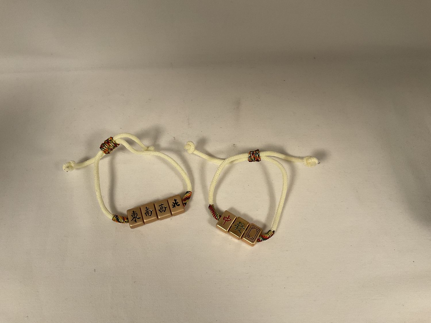Mah Jongg Tile Rope Bracelet Mah Jongg Tile Rope Bracelet