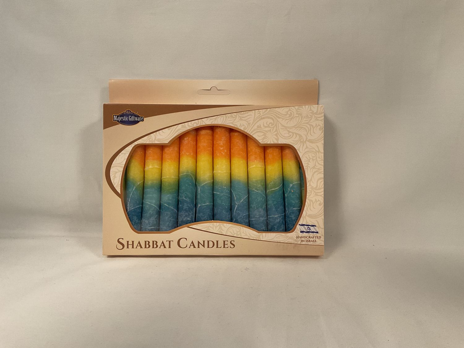 Safed Multi Color Shabbat Candles - 12