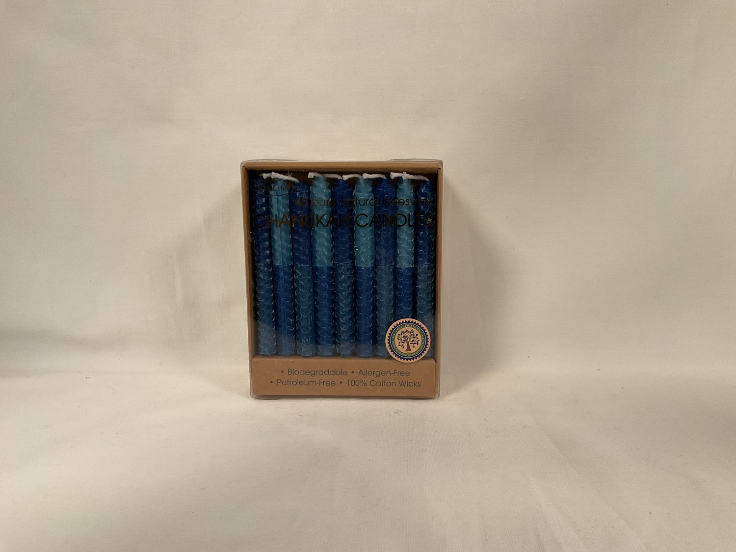 Hand rolled Honeycomb Blue Beeswax Hanukkah Candles