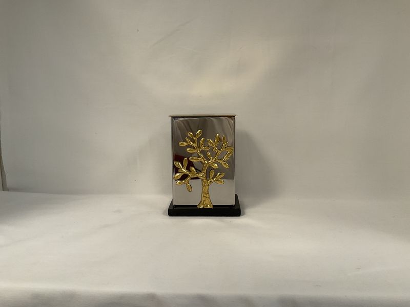 Michael Aram Stainless Steel and Brass Tree of Life Tzedakah  Box
