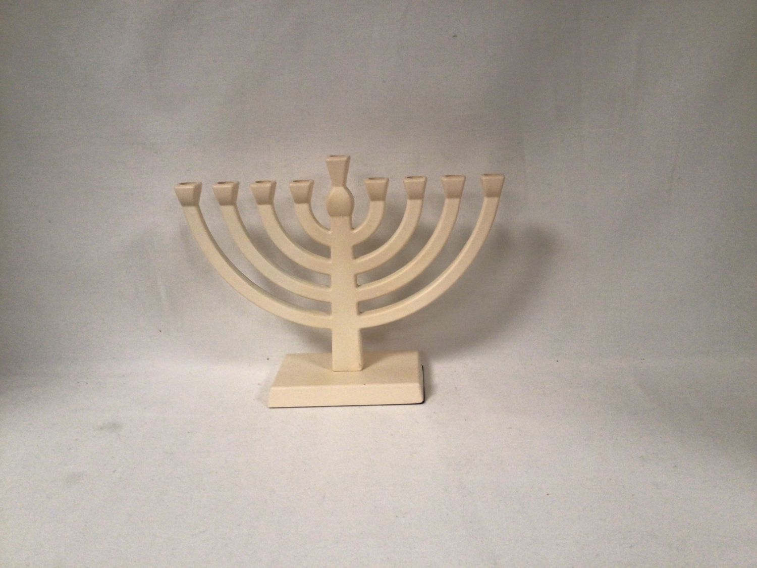Cream Ceramic Menorah