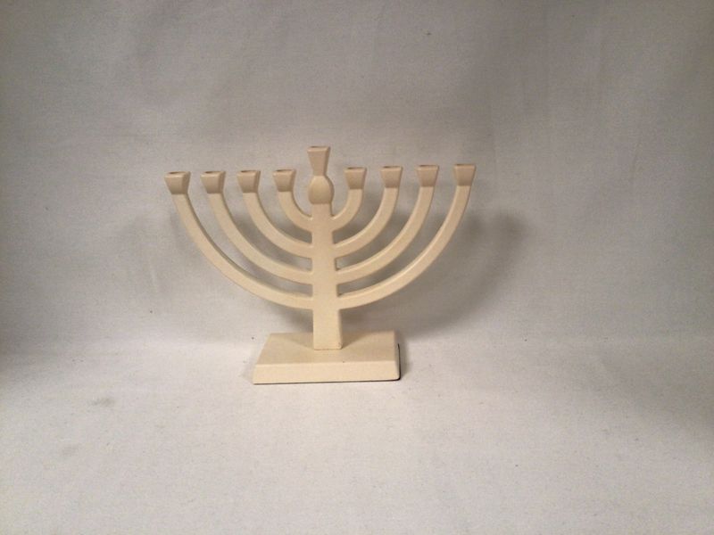 Cream Ceramic Menorah