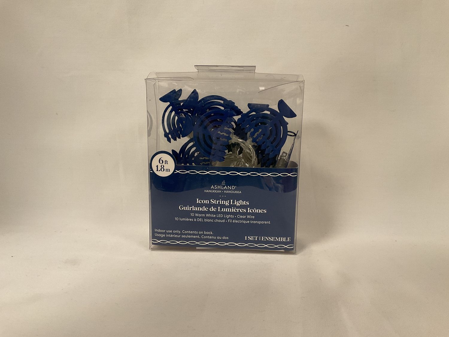 Blue Menorah LED String Lights