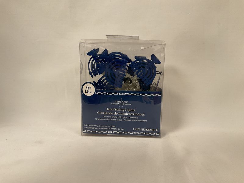 Blue Menorah LED String Lights