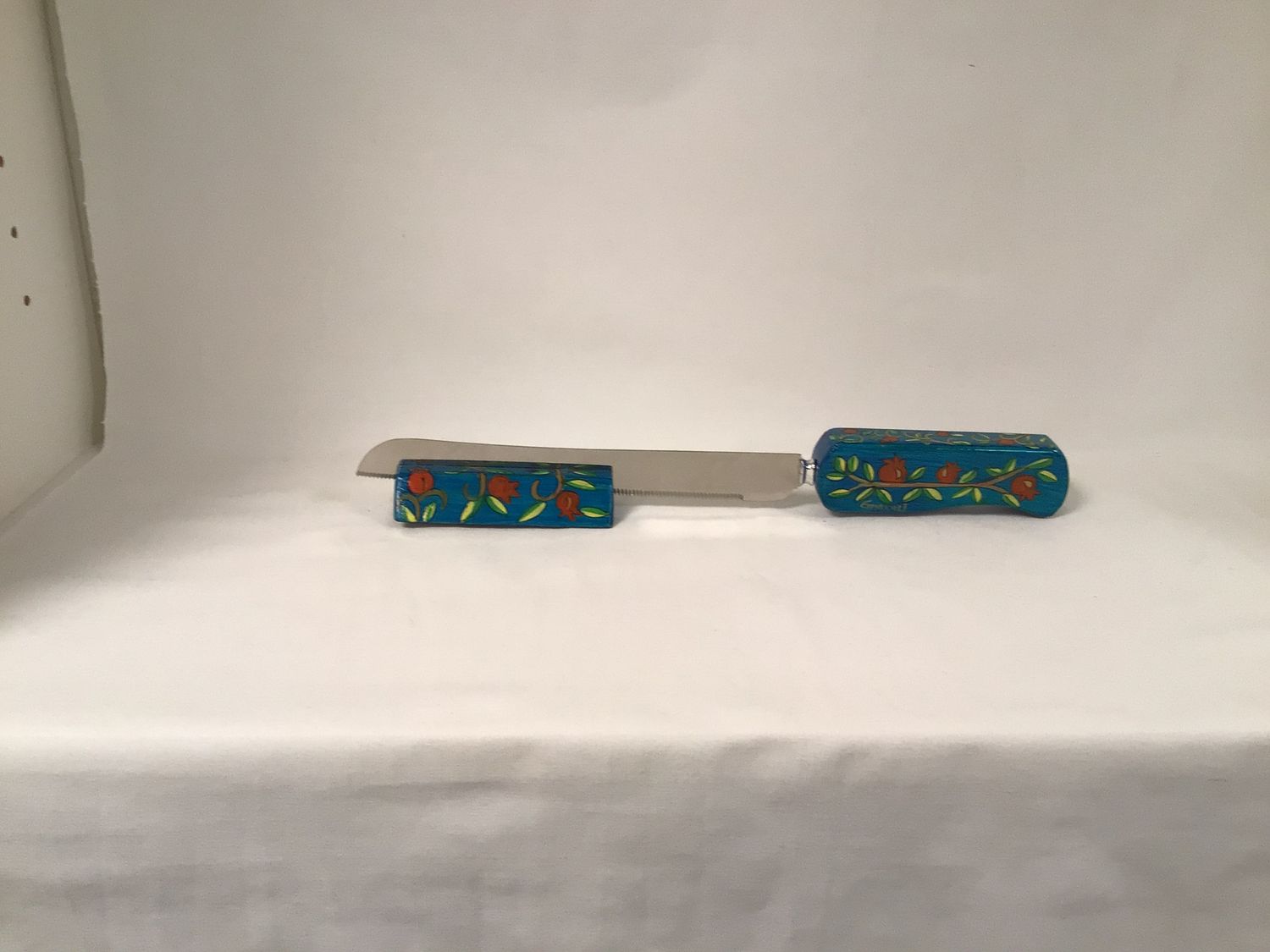 Challah Knife with Pomegranate Handle and Stand Challah Knife with Pomegranate Handle and Stand