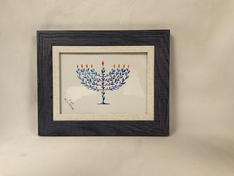 Framed Hanukah Menorah Print