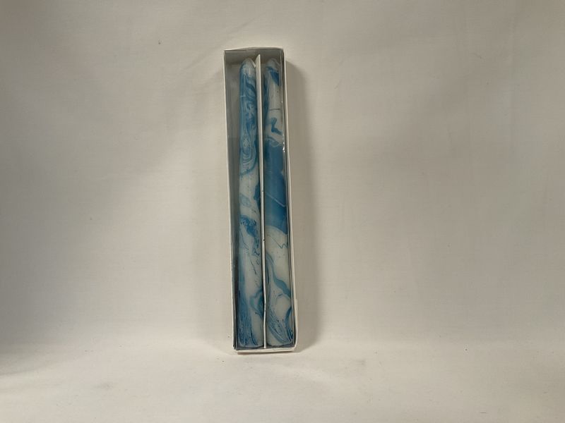 Blue Swirl Tapered Candles