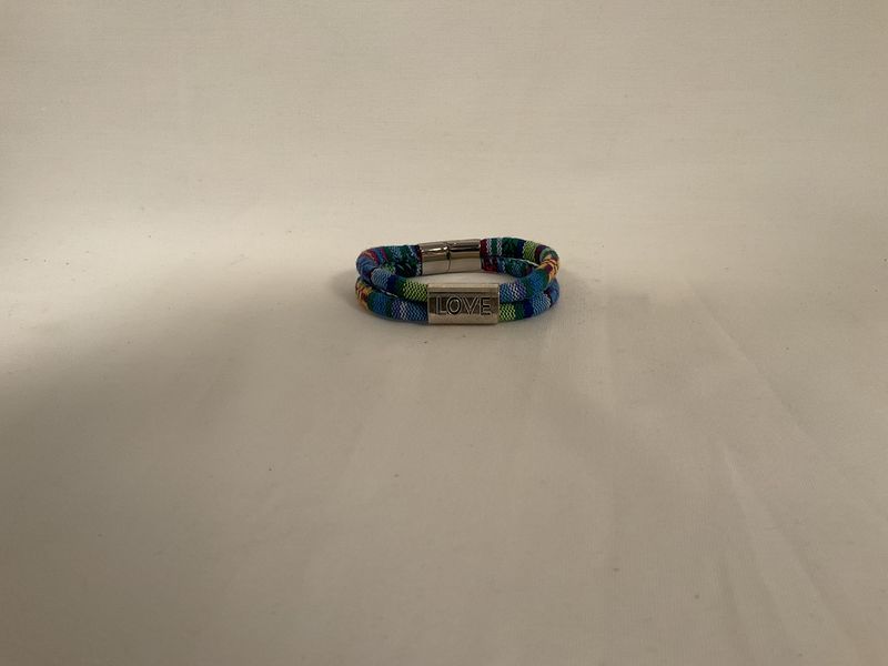 LOVE Affirmation Cotton Cord Bracelet-Turquoise LOVE Affirmation Cotton Cord Bracelet-Turquoise