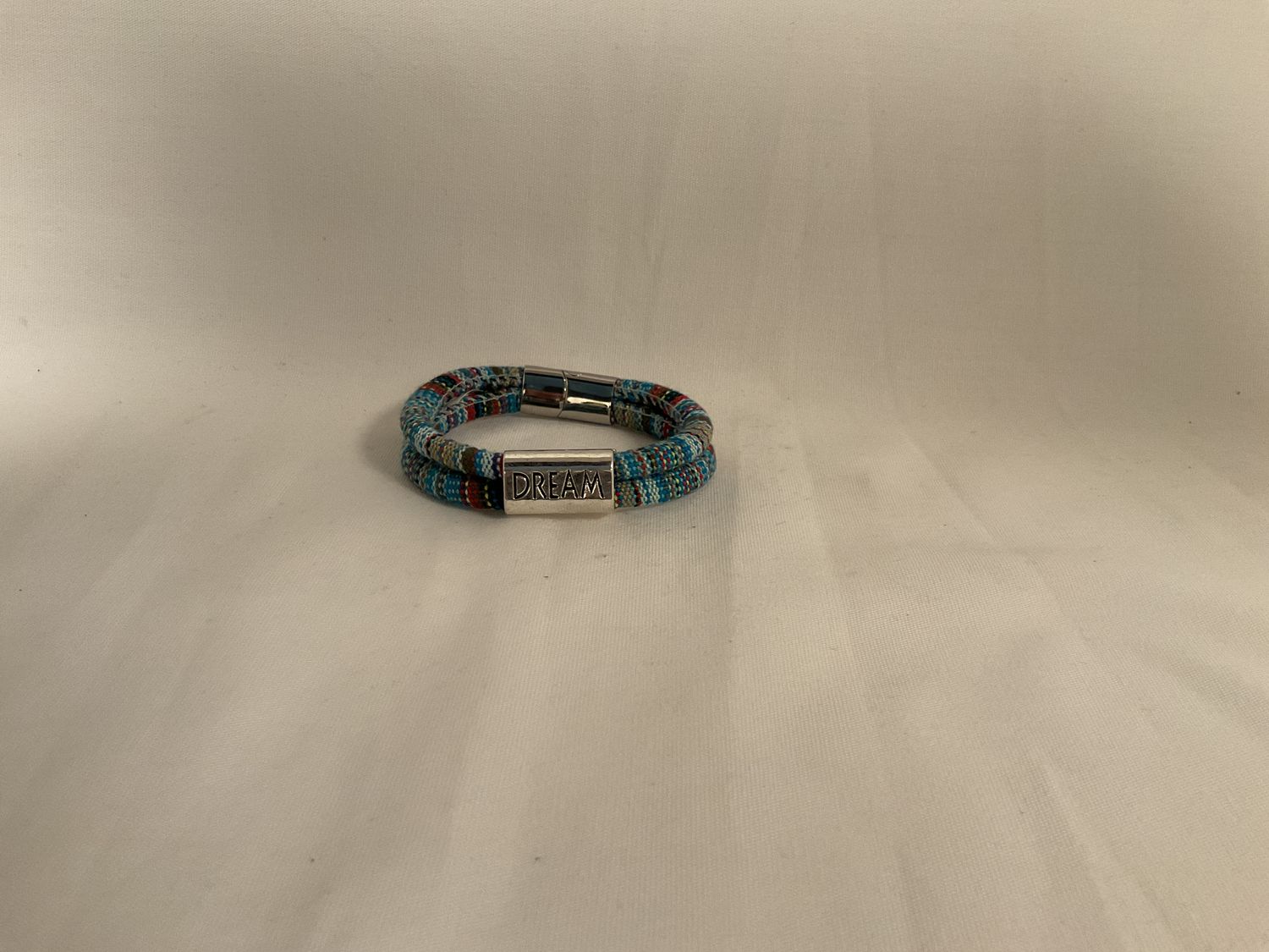 DREAM Affirmation Cotton Cord Bracelet, Cerulean DREAM Affirmation Cotton Cord Bracelet, Cerulean