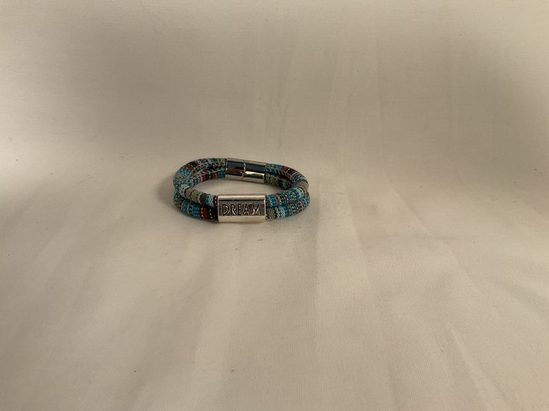DREAM Affirmation Cotton Cord Bracelet, Cerulean DREAM Affirmation Cotton Cord Bracelet, Cerulean