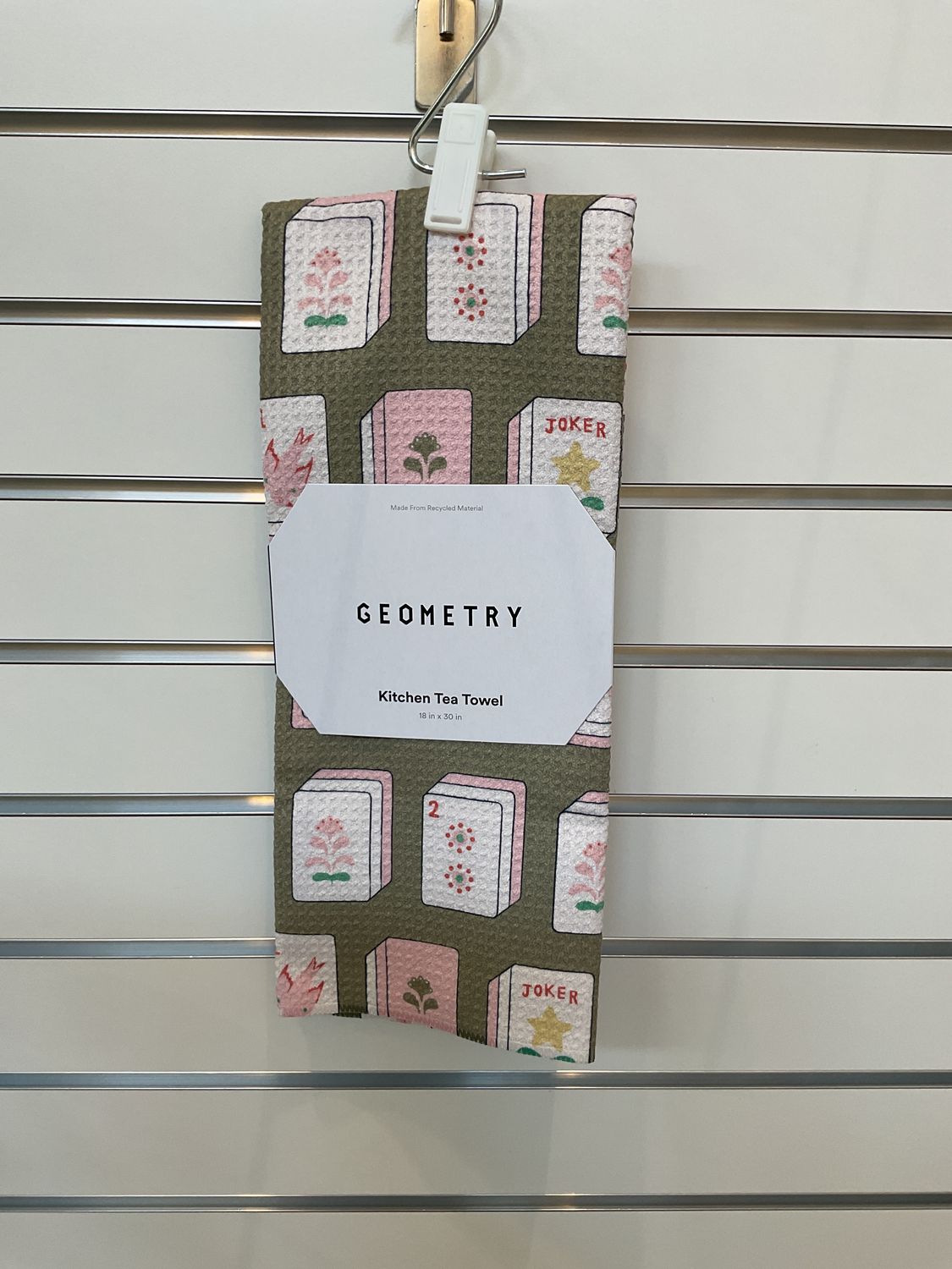Geometry Flowers Tiles Green Tea Towel Geometry Flowers Tiles Green Tea Towel