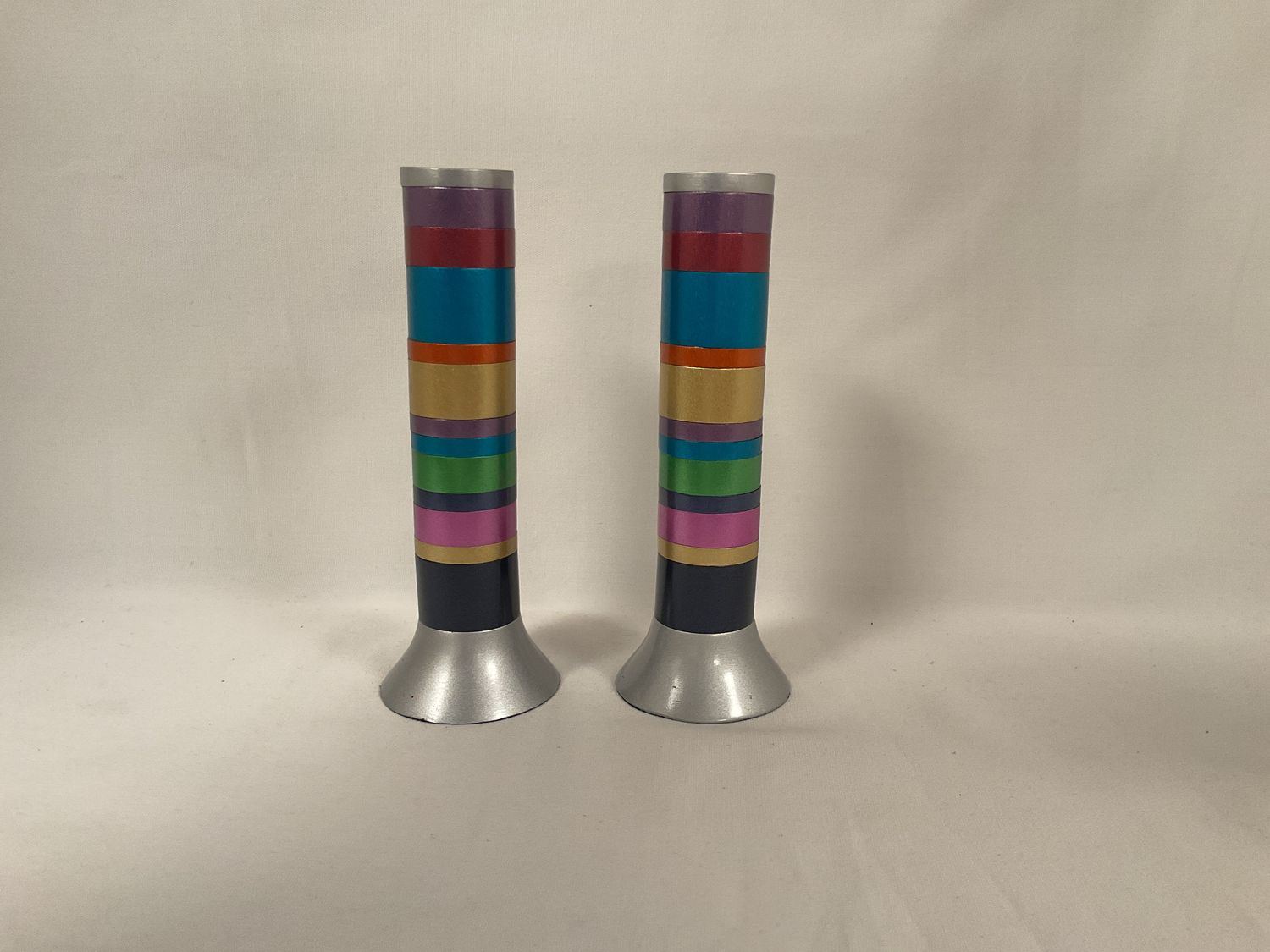 Round Multicolor Anodized Candlesticks Round Multicolor Anodized Candlesticks