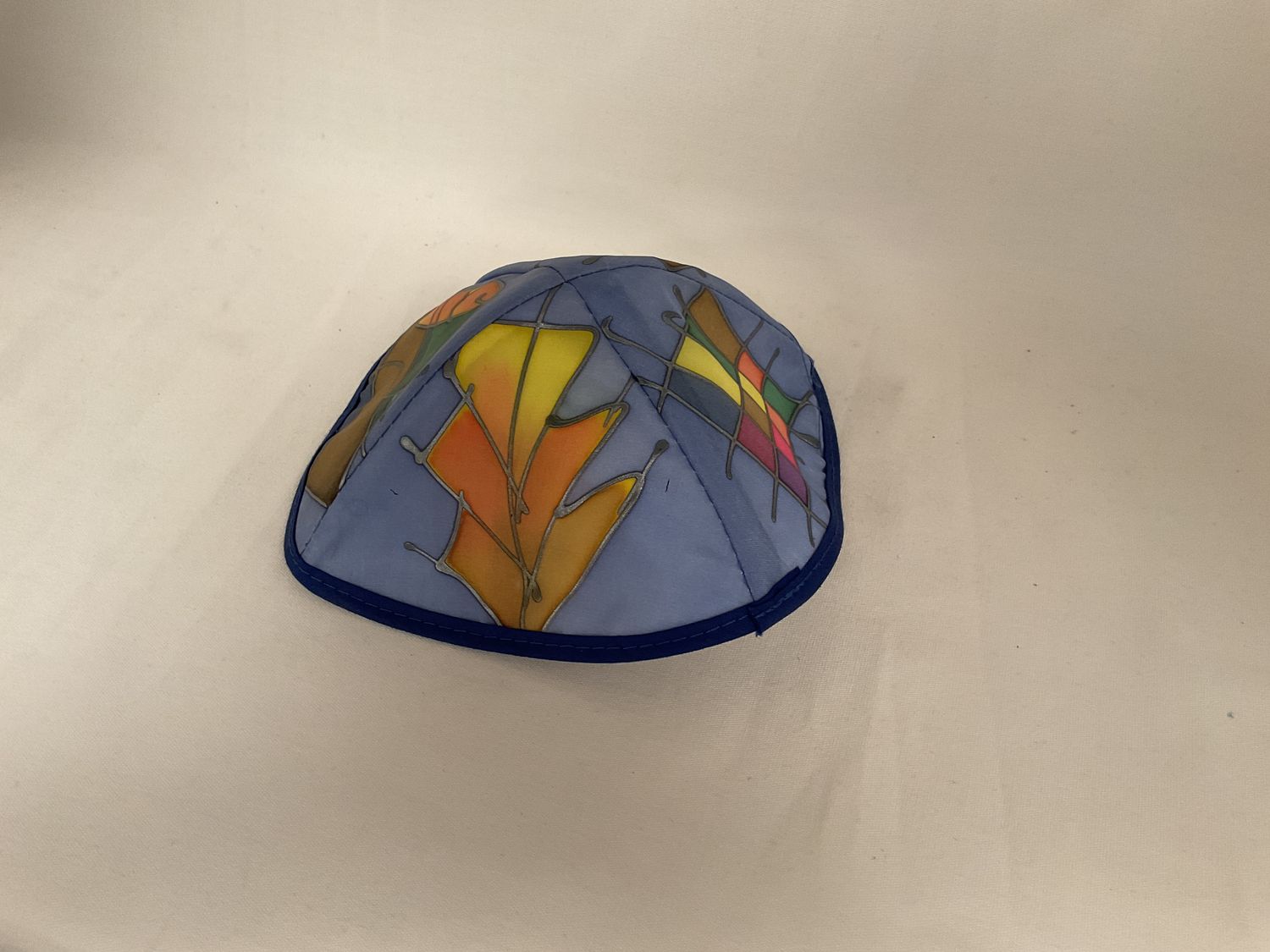 Multicolor Tribes Silk Painted Kippah Multicolor Tribes Silk Painted Kippah