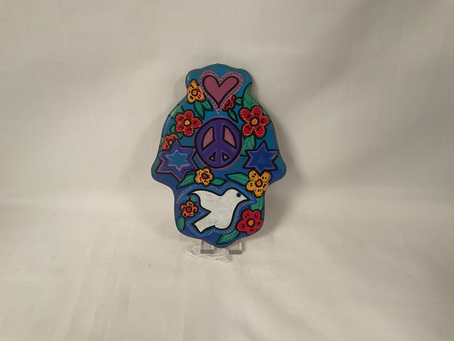 Peace Love Flowers Hand painted Hamsa Peace Love Flowers Hand painted Hamsa