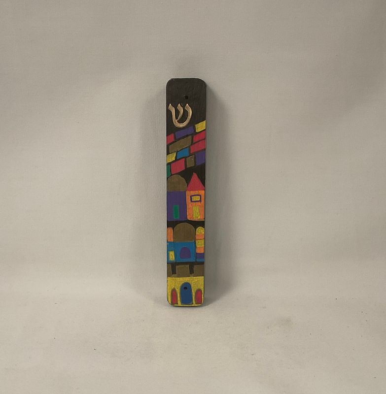 Jerusalem Hand Painted Mezuzah