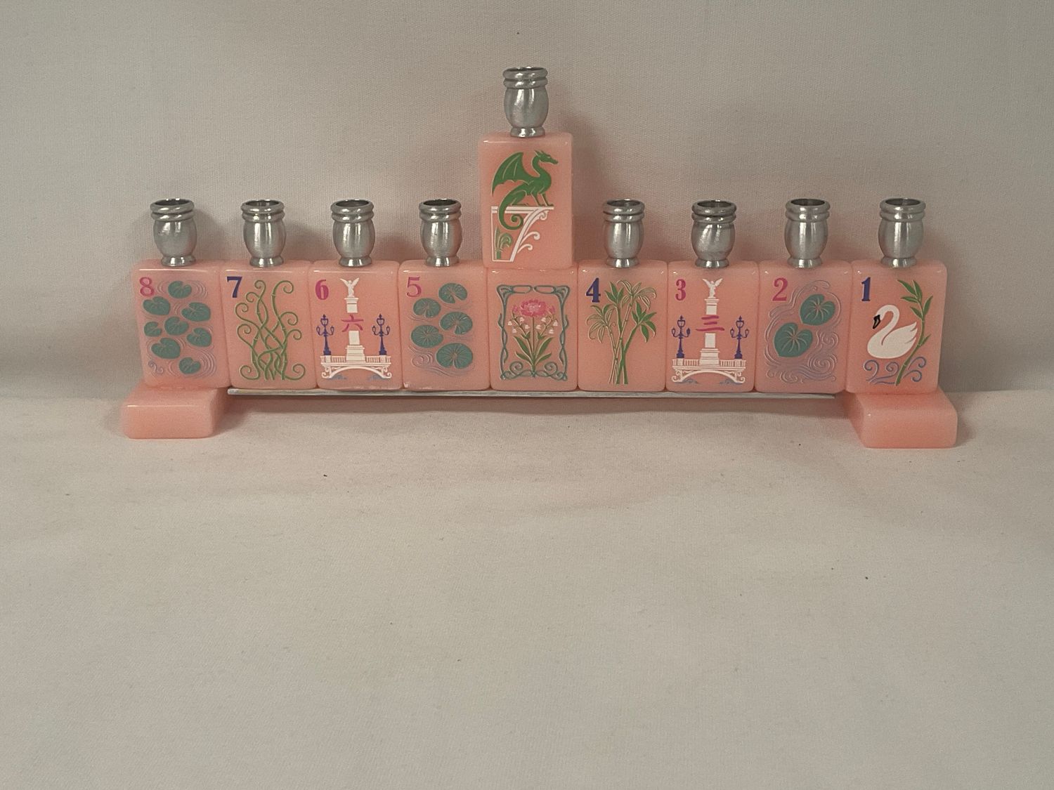 Pink Blush Mah Jong Acrylic Menorah Pink Blush Mah Jong Acrylic Menorah