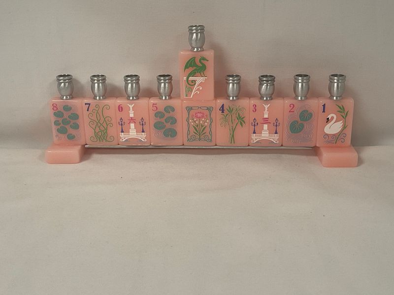 Pink Blush Mah Jong Acrylic Menorah