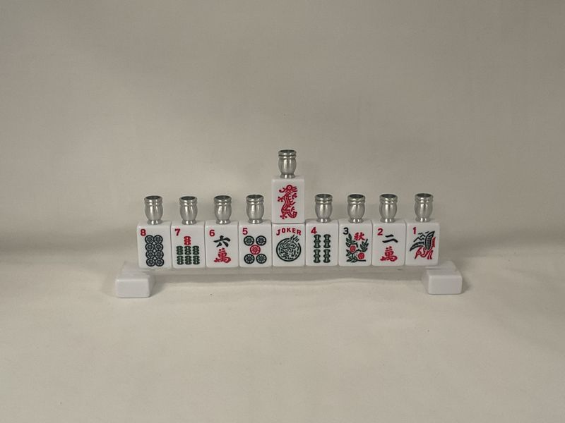 White Acrylic Mah Jong Menorah